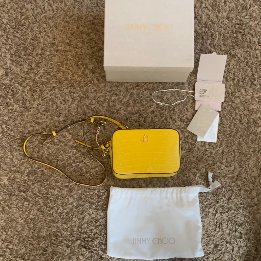 Jimmy CHOO Camera  Vibrant Pollen (Yellow) Crossbody Bag